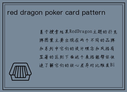 red dragon poker card pattern